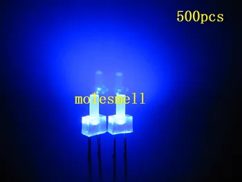 500pcs Nye 2mm Blå Diffust Fladskærms Øverste LED Led Light Bulb Light 2mm bred vinkel blå linse led
