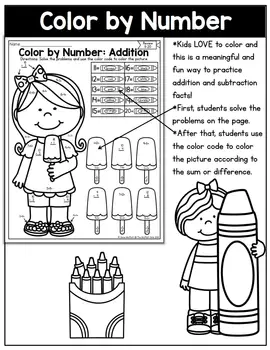 Addition og Subtraktion Farve Ved at Række Aritmetiske Papir Børnehave Lære engelsk Sprog Børnehave Projektmappe Farve Bøger