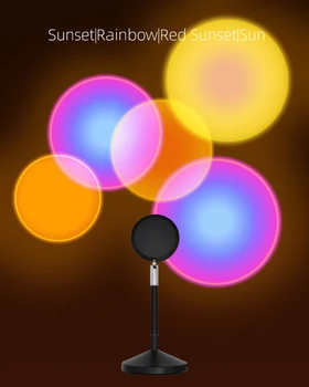 Internet Kendte Live Bord Lampe USB-Genopladelige Solnedgang Rainbow Projektion RGB16 Farve Fjernbetjening Fotografering Fyld Lys