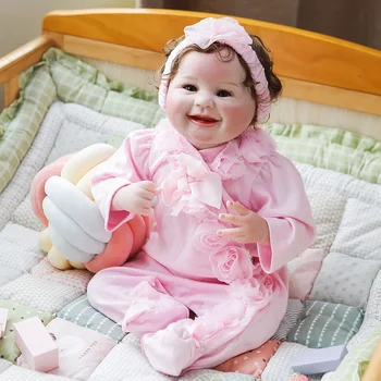 55cm Pige Reborn Baby Dukke med Blød Krop Sød Naturtro Fødselsdag Gave Dejlig Side Forankret Hår Børn Toy Simulering Maleri