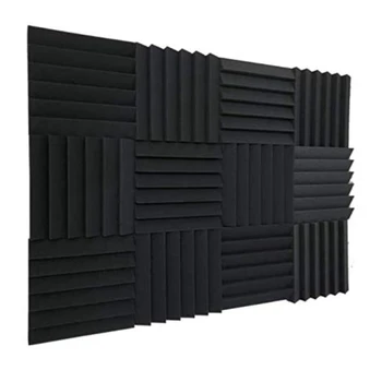 12 Stykker Akustiske Skum Paneler,Høj Tæthed Kile Fliser Akustisk Polstring for Hjem eller Studie Lyd Isolering,30X30X5cm