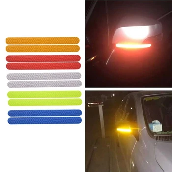 2 stk/Sæt Bil Reflektor Mærkat Multi-Farve Bil bakspejl Reflekterende Strimmel Auto Udvendige Beskytte Tilbehør