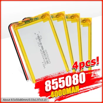 3,7 V 4000mAh 855080 Lithium Batteri Li-Po-Li Lithium-polymer Batterier Erstatning For MP4 MP5 Tablet-DVD