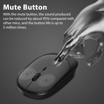 Trådløs Bluetooth Mus til MacBook PC, iPad, Computer, Genopladelige Dual-Tilstande Bluetooth 4.0 + USB-mus med 3 Justerbare DPI