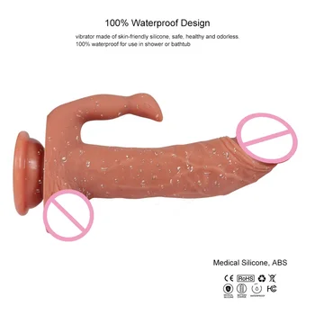 Dobbelt Vibrator lag Silikone Realistisk Dildo hest Bløde enorme penis Suge Penis hud stor pik sex legetøj til Kvinder Onanerer