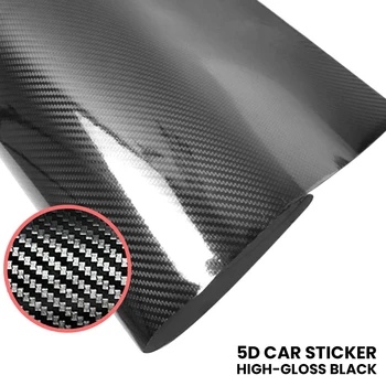 Nye Hot Bil Styling Blank Sort 5D Carbon Fiber Vinyl-folie Bil Wrap DIY Bil Tuning Del Mærkat Bil Udvendig Tilbehør