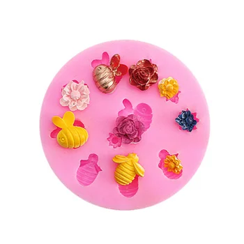 Blomster bee Form Silikone Formen Epoxy Harpiks DIY Køkken Kage Bagning Dekoration Sludder Chokolade Skimmel Blomst Smykker Silikone Formen
