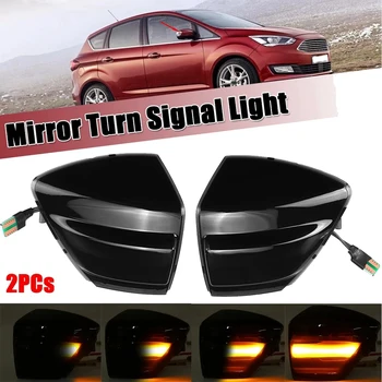 2 Stk LED Dynamisk Spejl Indikator for Ford S-Max 07-14 Kuga 08-12 C-Max 11-19 bakspejlet blinklyset