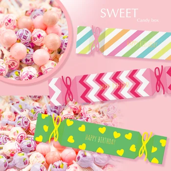 Pink Candy Tema Fest Udsmykning DIY Tilbehør Baby fødselsdagsfest Girly Style Room Decoration Flag String Kage Stikker