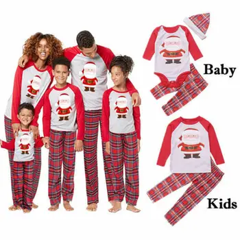 Jul Familie Pyjamas Sæt Xmas Tøj Forældre Til Børn, Der Passer Hjem Nattøj Nattøj Baby Kid Far Mor Matchende Udstyr Familie