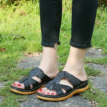 Kvinder Sandaler Premium-Ortopædiske Sko til Lave Hæle Gå Vintage Sandaler Anti-slip Åndbar Tå Corrector Cusion Åben Tå
