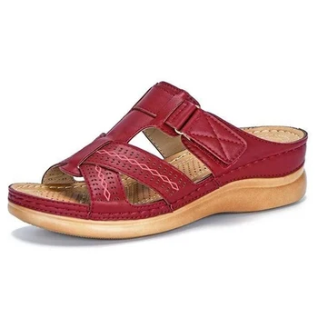 Kvinder Sandaler Premium-Ortopædiske Sko til Lave Hæle Gå Vintage Sandaler Anti-slip Åndbar Tå Corrector Cusion Åben Tå
