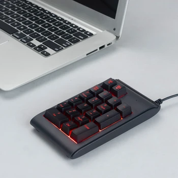 3 Farve LED-Baggrundsbelyst Belyst 19 Centrale Kabel USB Mekanisk numerisk tastatur Numerisk Tastatur til Laptop, Desktop-PC