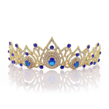 Vintage Crystal Crown Håndlavet Rhinestone Brude Tiara Bryllup Hår Tilbehør til Kvinder Festspil Prom Crown Hovedklæde LB