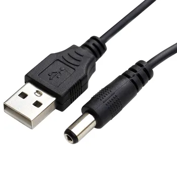 USB-5,5 mm /2.1 mm 5 Volt DC Tønde Jack strømkabel