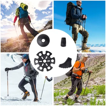 4stk Bjergigning, Trekking, spadserestokke Universal Tilbehør Runde Fod Cover Sæt Bjergigning Turisme Udstyr