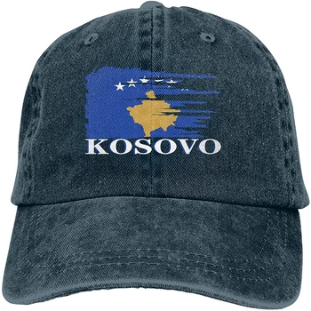 Kosovo Flag Sport Denim Hætte, Justerbar Unisex Almindelig Baseball Cowboy Snapback Hat