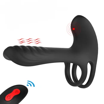 Vibrerende penisring Klitoris Stimulator Prostata Massager Vibrator Hårdere Penis Ring Erektion Styrke Sex Legetøj til Mand eller Par