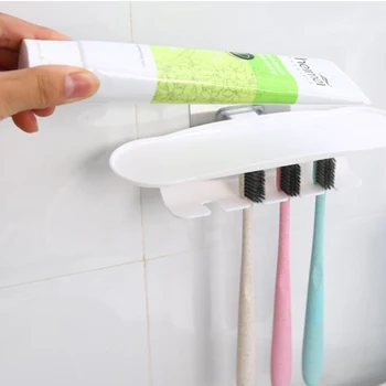 1stk vægmonteret Tandpasta Storage Rack Badeværelse Væg Reoler tandbørsteholder Sucker tandbørsteholder Badeværelse Tilbehør