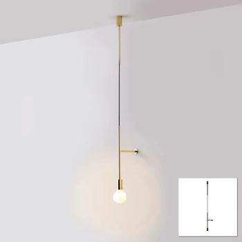 Simpel lineær moderne hængende pendel light-LED ' en minimalistisk sort guld baggrund sengen spisestue hængende loft lampe