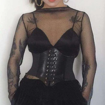 Sort Sexet Kvinder Corset Top Kvindelige Gotisk Tøj Underbust Talje, Sexede Brude Bustier Top Krop Shapewear Slankende Tøj