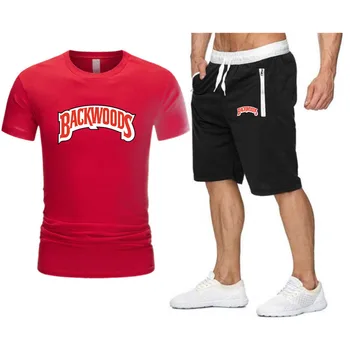 Brand Backwoods Mænd T-Shirt Beach Shorts Sæt 2021 Sommeren Sportstøj Jogging Bukser, T-shirt Streetwear Harajuku Toppe Tshirt Stil