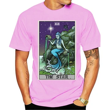2021 Fashion T-shirt Star Tarot-Kort Skjorte Utryg Halloween Havfrue Sirene Gorgon Pastel Goth Gave Mænd Tøj Shirt