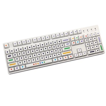 128 Nøgler Hvid Farve Prikker-Tasten Caps Cherry Profil PBT-Tasten Caps for Mx Skifte Mekanisk Tastatur Farvning Sublimation Cap