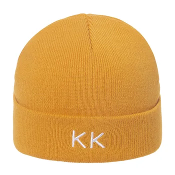 2021 Nye Mode Breve KK Embroideried Unisex Hat Til Kvinder, Mænd Offentlig Cap Pige, Strikket Huer Hatte Solid Farve Bonnet