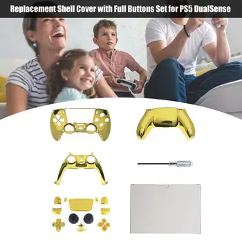 For PS5 Playstation 5 Controller Komplet Sæt Boliger Shell Tilfælde Dække Frontplade Dekoration Skaller Knapper Gamepad DIY Reservedele