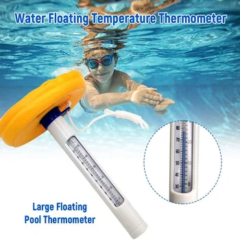 1 PC Akvarium Swimmingpool Termometer ℃/℉ Nøjagtig Måling Tegnefilm med Skala og Streng Flydende Vand, Termometre