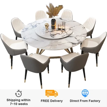 Runde Nordiske spisebord med drejeskive på moderne minimalistisk spisebord