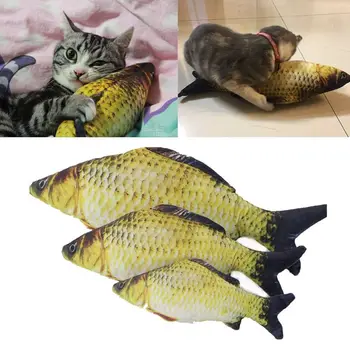 Kæledyr Kat Legetøj Søde Fisk Form Tygge Legetøj Simulering Udstoppede Fisk med Katteurt Pet Interaktivt Legetøj til Katte Killing