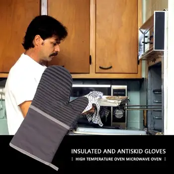 VKTECH 1 Par varmeandig Hot-bevis Ovn Handsker Silikone Non-slip Køkken Bagning Madlavning Isolering Handsker Hjem, Køkken Værktøjer