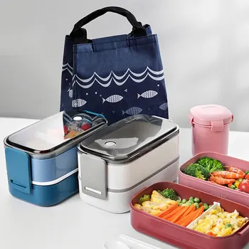 Stil Multi-lags frokost kasse mad container opbevaring Bærbare lækagesikre bento box til børn med Suppe Cup Morgenmad Kasser