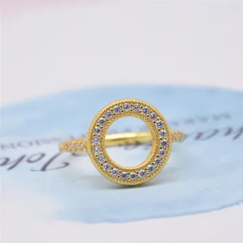 Amaia Gratis Fragt 925 Sterling Sølv Ring Skinne Guld Hjerter Af Halo-Ringene For Kvinder Bryllup Part Gave, Mode Smykker