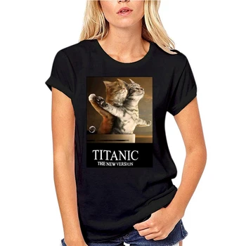 Titanic Sjove Katte Ny Version Kærlighed Skib Film Sød T-shirt til Mænd, Kvinder, Damer Unisex Top 1249 Mænd T-Shirt