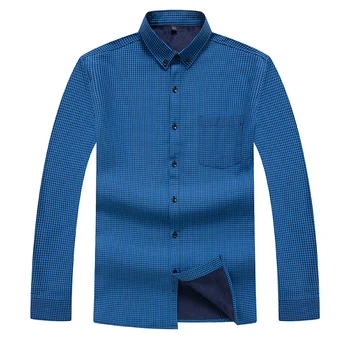 2021New produkter i Mænds vinter tyk varm plaid lange ærmer Mode løs fleece til mænd shirt i Stor størrelse 8XL 9XL 10XL