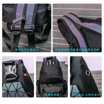 Unisex Brystet Taske Nye Mode til Alle-match Talje Taske Laser Geometriske Messenger Taske Udendørs Reflekterende Talje Bag Brystet tasker