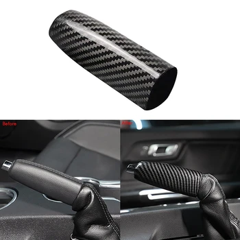 Bil ABS Carbon Fiber Håndbremsen Dække Grip håndtag Håndtag Bremse Håndtag Dækning for Ford Mustang-2021