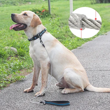 Hundesnor Anti-bid Stor Trækstyrke Wire Trækkraft Reb Nylon Reflekterende Håndtere Velegnet til Mellemstore og Store Hunde i Snor