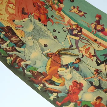 Japansk Animation Karakter Indsamling Kraftpapir Plakat Hjem Værelses Væg Dekoration Maling 70*27,5 cm