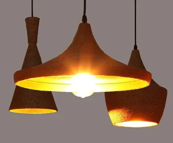 Reb vintage vedhæng lys loft avize nordiske hanglamp restaurant køkken lys suspension armatur hjem industriel belysning