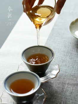 Kinesisk stil four seasons Kung Fu tekande gaveæske hånd malet master, kop te enkelt keramisk kop Japansk teaware te-skålen 4stk