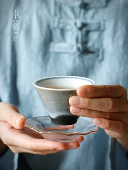 Kinesisk stil four seasons Kung Fu tekande gaveæske hånd malet master, kop te enkelt keramisk kop Japansk teaware te-skålen 4stk