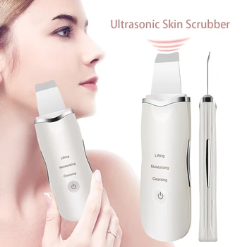 Vibrere Ultralyd hud skrubber Hudorm Acne Remover Ion Dybt Ansigt Rengøring Pore Renere Reducere Rynker Facial Løfte Værktøj