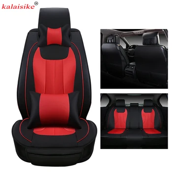 Kalaisike læder Universal Bil sædebetræk for Kia alle modeller rio k2 k3 k4 k5 ceed sportage cerato optima bil styling tilbehør.