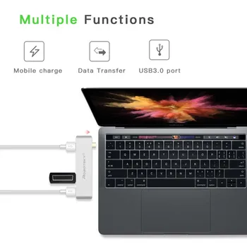 3.0 porte, USB Type C-Hub 5-i-1 USB-C-Hub-Adapter med USB-SD-slot Micro SD-Kort Til MacBook Pro Chromebook Mus Data line