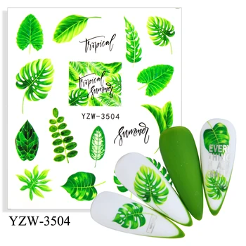 Den Nye 3D Negle Stickers Grøn Blomst, Vin Stickers Til Negle Folie Kærlighed Hjerte Design Negle Tilbehør, Mode Manicure Mærkat