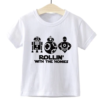 Harajuku Star Wars Børn T-shirt til Sommeren Streetwear, Sjove opgav designet Dreng/Pige T-shirt Mode Afslappet Søde Baby Tøj